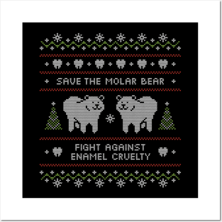 Ugly Christmas Sweater Molar Bear Dental T-Shirt Posters and Art
